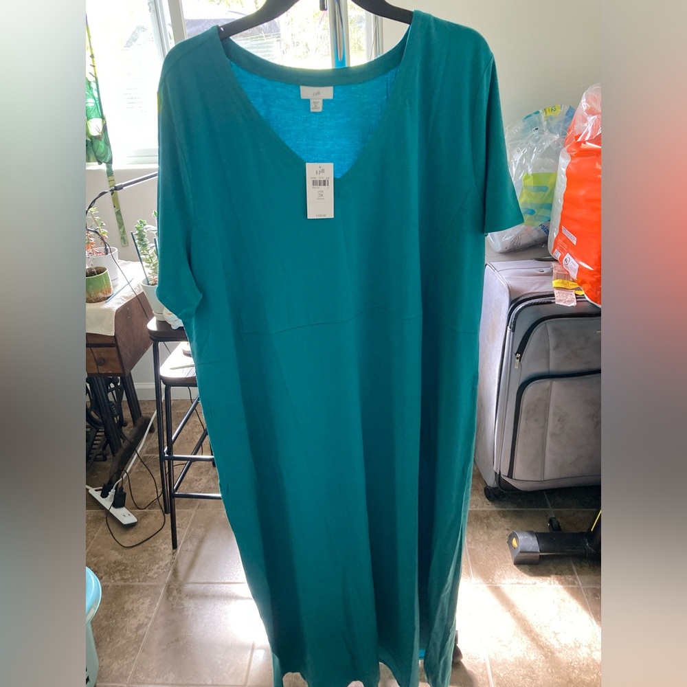 Teal color J.Jill mid-length dress